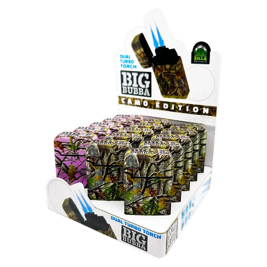 Camo Torch Tower – 3 Tier Metal Countertop Assortment - 39 Pieces Per Retail Ready Display 88671 TORCH BLUE