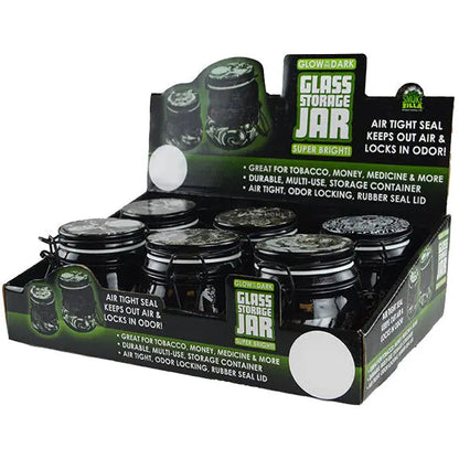 Glow in The Dark Glass Storage Jar - 6 Pieces Per Retail Ready Display 23960 SMOKEZILLA