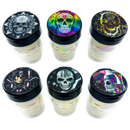 Printed Lid Light-Up Skull Butt Bucket Ashtray - 6 Pieces Per Retail Ready Display 23981 SMOKEZILLA