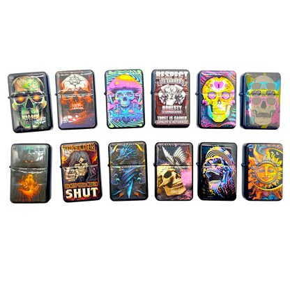 Metal Flip Top Pipe Lighter - 12 Pieces Per Retail Ready Display 23983 SMOKEZILLA