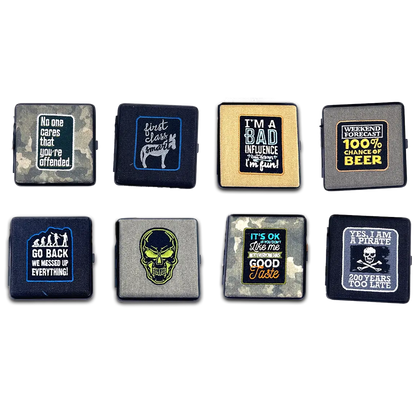 Canvas and Metal Cigarette Case with Hinge - 8 Pieces Per Retail Ready Display 23985 SMOKEZILLA
