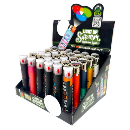 Sarcastic Light Up Curve Lighter - 30 Pieces Per Retail Ready Display 24333 SMOKEZILLA