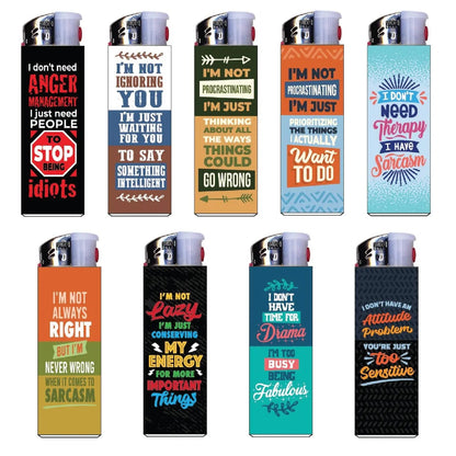 Sarcastic Light Up Curve Lighter - 30 Pieces Per Retail Ready Display 24333 SMOKEZILLA