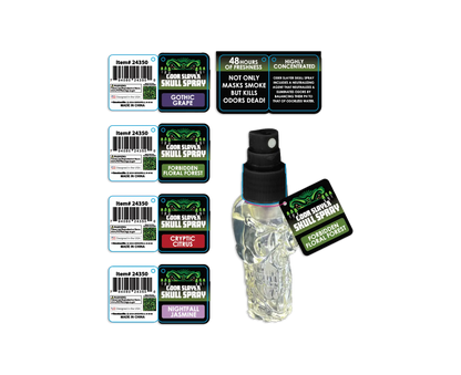 Air Freshener Odor Slayer Skull Smoke Eater Spray - 12 Pieces Per Retail Ready Display 24350 SMOKEZILLA