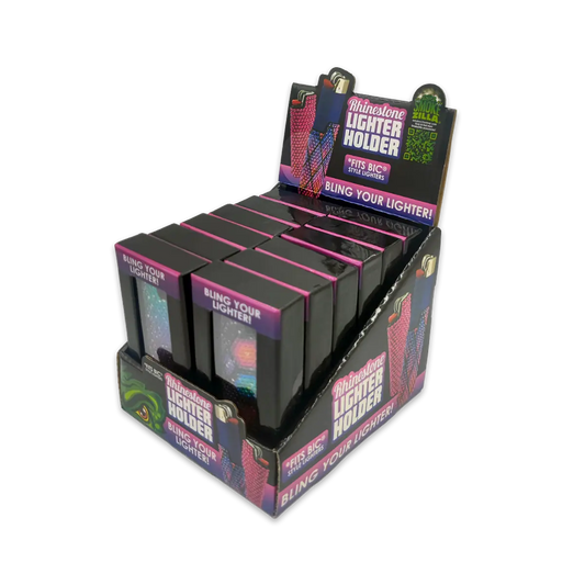 Rhinestone Lighter Case - 12 Pieces Per Retail Ready Display 24382 SMOKEZILLA