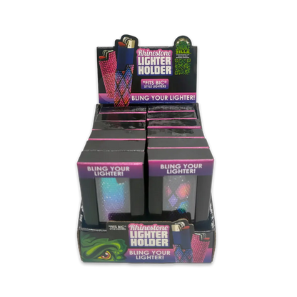 Rhinestone Lighter Case - 12 Pieces Per Retail Ready Display 24382 SMOKEZILLA