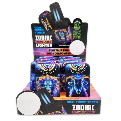 Zodiac Dual Torch Lighter- 12 Pieces Per Retail Ready Display 25915 SMOKEZILLA
