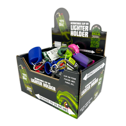 Silicone Lighter Holder with Retractable Cord  - 24 Pieces Per Retail Ready Display 24429 SMOKEZILLA
