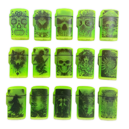 Glow In The Dark Flip Top Torch Lighter - 15 Pieces Per Retail Ready Display 24448 SMOKEZILLA