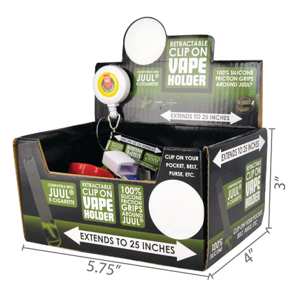 Clip On Vape Holder with Retractable Cord - 18 Pieces Per Retail Ready Display 24670 SMOKEZILLA