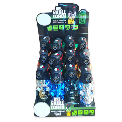 Metallic XXL Skull Torch Lighter - 12 Pieces Per Retail Ready Display 24715 SMOKEZILLA