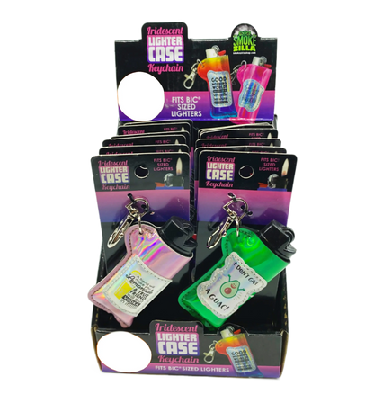 Iridescent Lighter Case Key Chain with Patch - 12 Pieces Per Retail Ready Display 24841 SMOKEZILLA