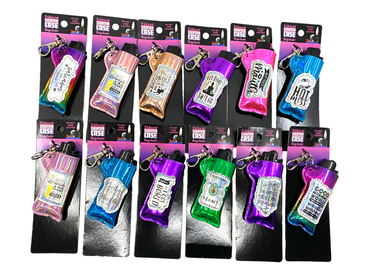 Iridescent Lighter Case Key Chain with Patch - 12 Pieces Per Retail Ready Display 24841 SMOKEZILLA