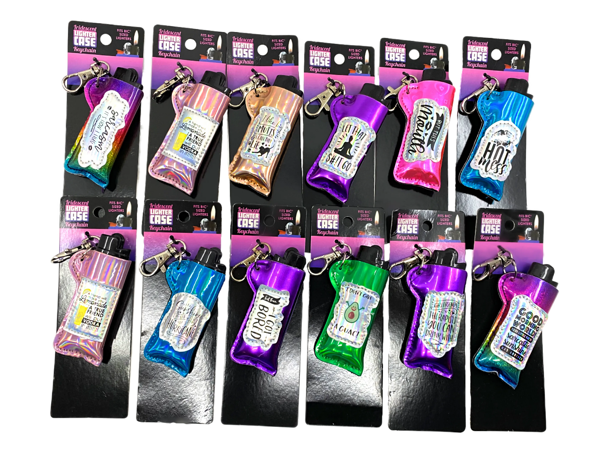 Iridescent Lighter Case Key Chain with Patch - 12 Pieces Per Retail Ready Display 24841 SMOKEZILLA