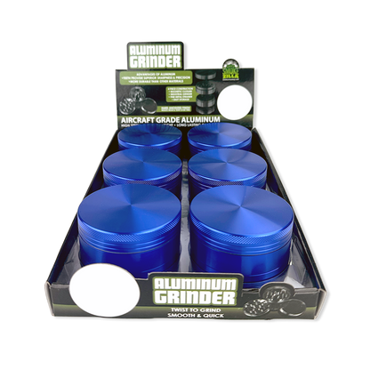 Metal 4 Piece Grinder 63MM - 6 Pieces Per Retail Ready Display 24865GPBLUE