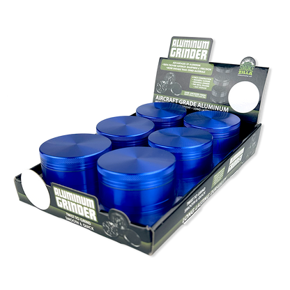 Metal 4 Piece Grinder 63MM - 6 Pieces Per Retail Ready Display 24865GPBLUE