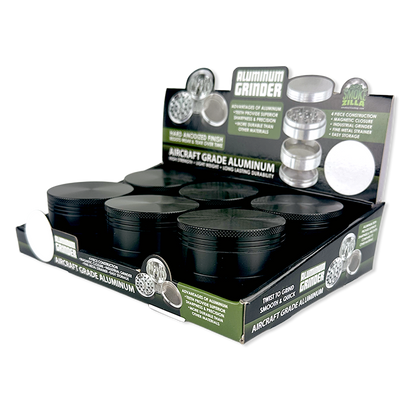 Metal 4 Piece Grinder 63MM - 6 Pieces Per Retail Ready Display 24865GPBLACK