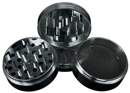 Metal 4 Piece Grinder 63MM - 6 Pieces Per Retail Ready Display 24865GPBLACK