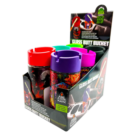 Full Print Glass Butt Bucket Ashtray - 6 Per Retail Ready Display 24948 SMOKEZILLA
