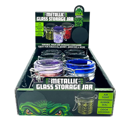 Small Metallic Glass Storage Jar - 6 Pieces Per Retail Ready Display 25060 SMOKEZILLA
