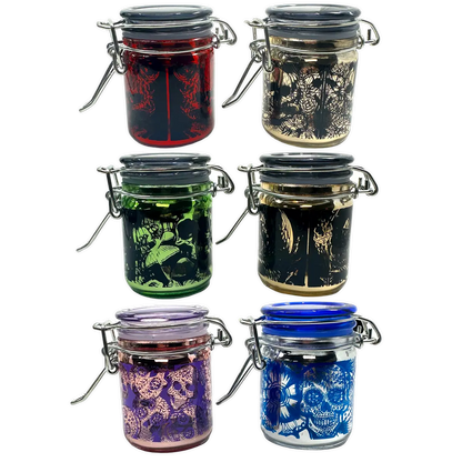Small Metallic Glass Storage Jar - 6 Pieces Per Retail Ready Display 25060 SMOKEZILLA