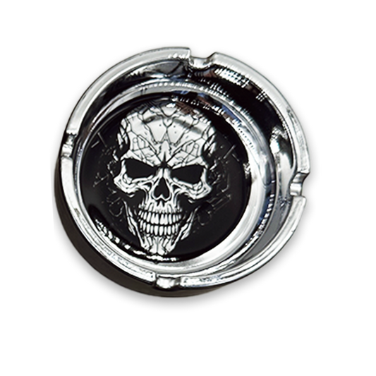 Glass Metal Plated Round Ashtray