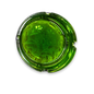 Cendrier rond plaqué en verre et métal