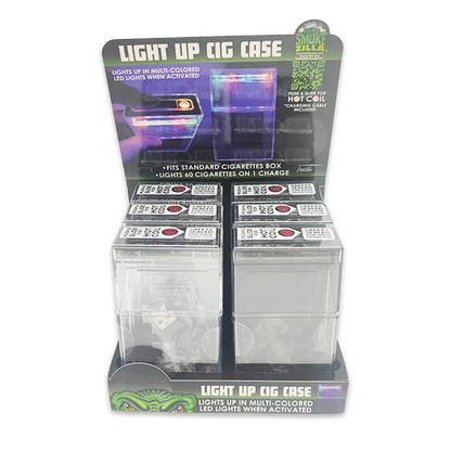 Light-Up Cigarette Case with USB Coil Lighter - 6 Pieces Per Retail Ready Display 25115 SMOKEZILLA