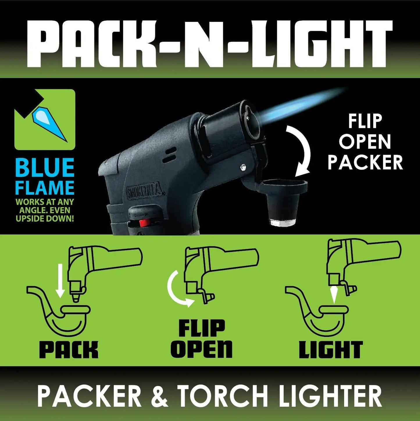 Pack and Light Torch Lighter - 12 Pieces Per Retail Ready Display 25120 SMOKEZILLA