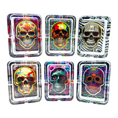 Light-Up Skull Glass Ashtray - 6 Per Retail Ready Display 25121 SMOKEZILLA