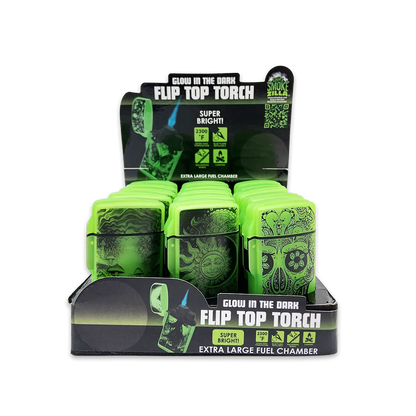 Glow in The Dark Flip Top Lighter - 15 Pieces Per Retail Ready Display 25125 SMOKEZILLA