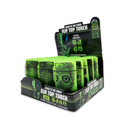 Glow in The Dark Flip Top Lighter - 15 Pieces Per Retail Ready Display 25125 SMOKEZILLA