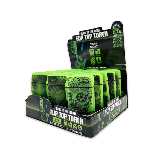 Glow in The Dark Flip Top Lighter - 15 Pieces Per Retail Ready Display 25125 SMOKEZILLA