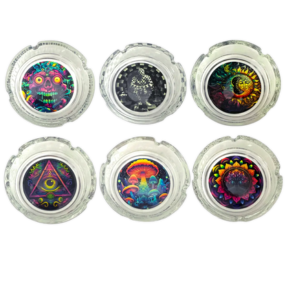 Glow in The Dark Glass Ashtray - 6 Pieces Per Retail Ready Display 25136 SMOKEZILLA