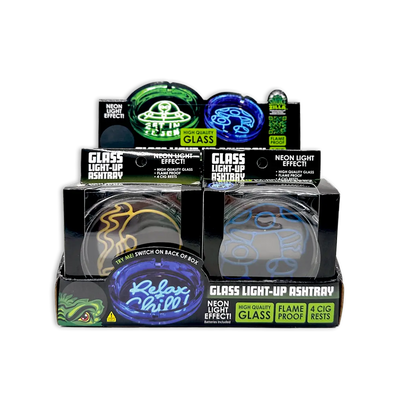Light-Up Glass Ashtray - 6 Pieces Per Retail Ready Display 25271 SMOKEZILLA