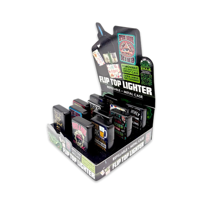 Metal Flip Top Lighter - 12 Pieces Per Retail Ready Display 25279 SMOKEZILLA