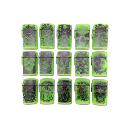 Glow in The Dark Flip Top Lighter - 15 Pieces Per Retail Ready Display 25743 SMOKEZILLA