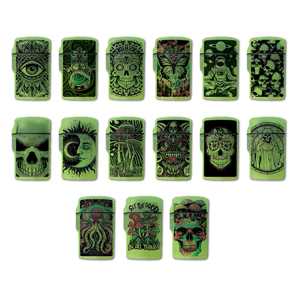 Glow in The Dark Flip Top Lighter - 15 Pieces Per Retail Ready Display 25743 SMOKEZILLA