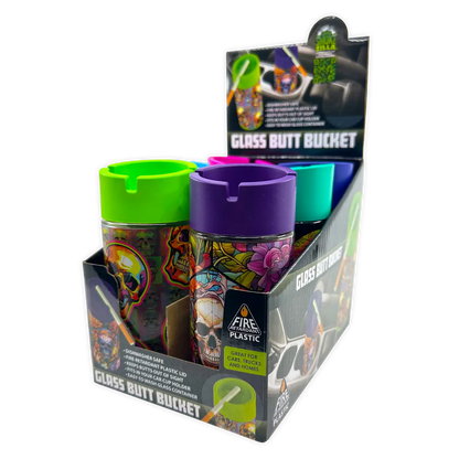 Full Print Glass Butt Bucket Ashtray - 6 Pieces Per Retail Ready Display 25830 SMOKEZILLA