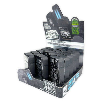 Big Bubba Dual Torch Foil Sticker Lighter - 15 Pieces Per Retail Ready Display 25837 SMOKEZILLA
