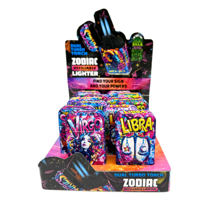 Zodiac Dual Torch Lighter- 12 Pieces Per Retail Ready Display 25915 SMOKEZILLA