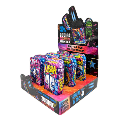 Zodiac Dual Torch Lighter- 12 Pieces Per Retail Ready Display 25915 SMOKEZILLA