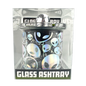Glass Ashtray with Chrome Plated Lid
