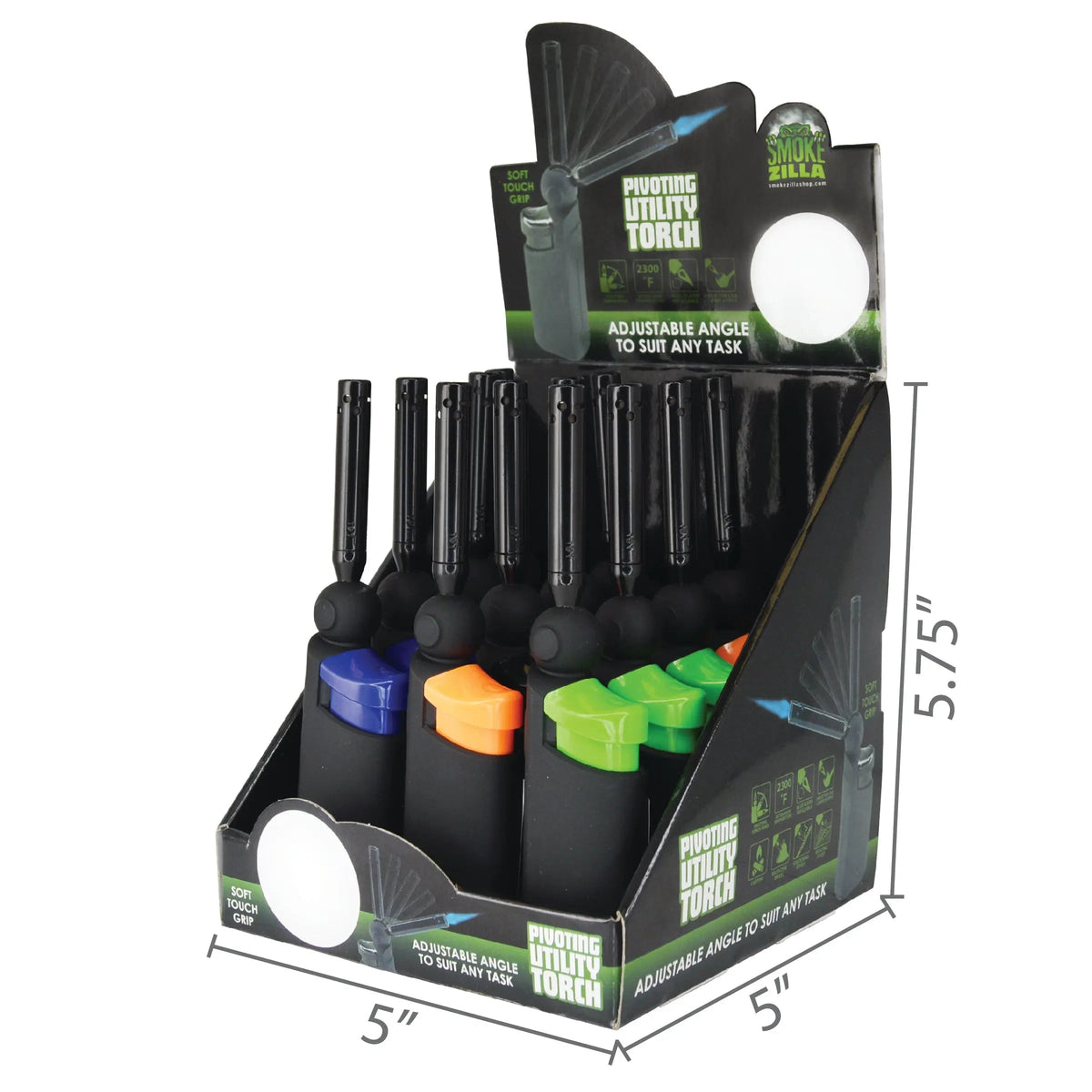 Pivot Head Utility Lighter- Pieces 12 Per Retail Ready Display 25965 SMOKEZILLA