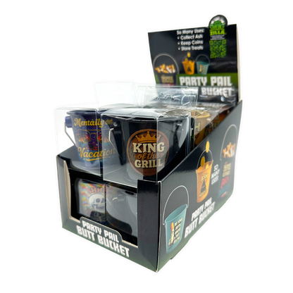 Printed Bucket Ashtray - 12 Pieces Per Retail Ready Display 26097 SMOKEZILLA
