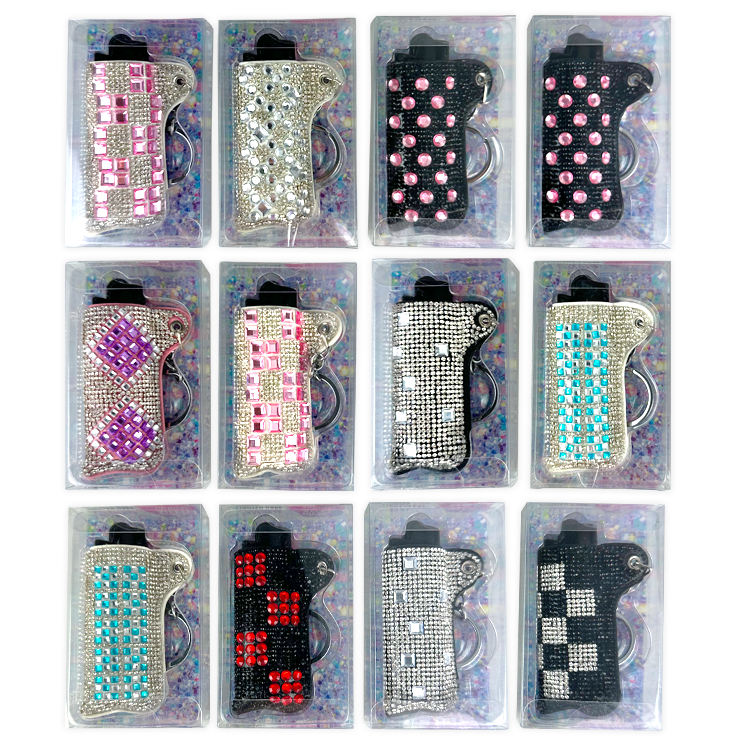 Bling Rhinestone Lighter Case - 12 Pieces Per Retail Ready Display 26101