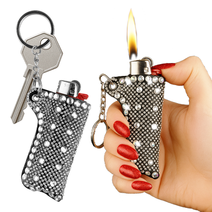 Bling Rhinestone Lighter Case - 12 Pieces Per Retail Ready Display 26101