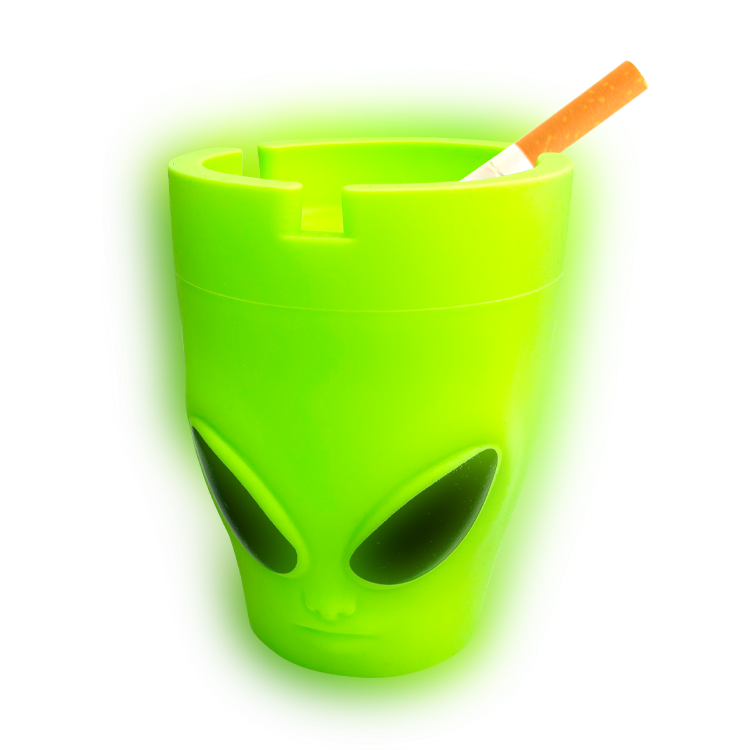Silicone Glow in the Dark Butt Bucket Ashtray - 6 Pieces Per Retail Ready Display 26335