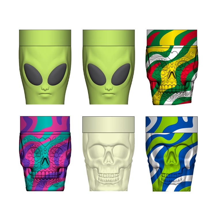 Silicone Glow in the Dark Butt Bucket Ashtray - 6 Pieces Per Retail Ready Display 26335