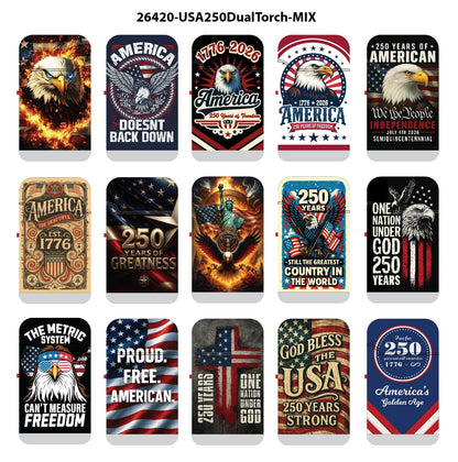 Patriotic USA 250 Dual Torch Lighter - 15 Pieces Per Retail Ready Display 26420 SMOKEZILLA